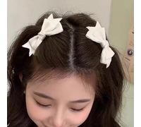 2 pezzi Fermagli per capelli eleganti e semplici da donna, stile principessa, dolci e delicati, di alta qualità, con fiocco bianco da 7,5 cm, adatti per uso quotidiano, scuola, pendolarismo, feste, re