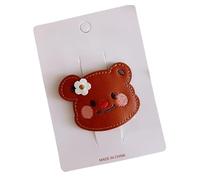2 pezzi, fermagli per capelli in pelle, animali colorati di frutta dolci e carini, mini fermagli per capelli fatti a mano Orso