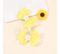 2 pezzi Fermagli per capelli in tessuto giallo, fermagli per capelli decorati con fiori glitterati, fermagli a coccodrillo alla moda, accessori per capelli adatti come regali per feste, per l'uso in p