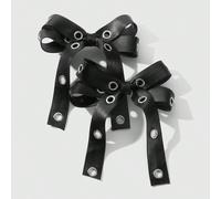 2 pezzi Fermagli per capelli stile Y2K vintage, eleganti, punk, in pelle nera con doppia presa d'aria e decorazione a fiocco, adatti per sorelle, amiche per uso quotidiano o come regalo per le vacanze