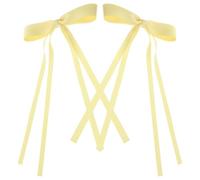 2 Pezzi Fermaglio a Fiocco Grande in Pizzo Giallo | Stile Semplice e Classico, Leggero, per Banchetto e Laurea, Non Si Deforma, Non Tira