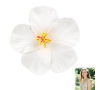 2 Pezzi Fermaglio Capelli Fiore, Fermaglio per Capell Fiore Hawaiano Accessori Capelli Boho per Donne Ragazze Ballerina Sposa Matrimonio Vacanza Estate Spiaggia Mare Festa (Bianco)