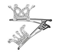2 Pezzi Fermaglio Chioma a Corona con Cristalli, Lega di Zinco | Forma Tridimensionale, Denti Antiscivolo, per Frangia e Acconciature, Feste e Saggi, Stile Elegante