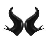 2 Pezzi Fermaglio Chioma Corna Demone Nero, Clip in Plastica e Metallo | Atmosfera di Halloween, Stile Gotico, per Celebrazioni a Tema e Feste, Leggero e Sicuro