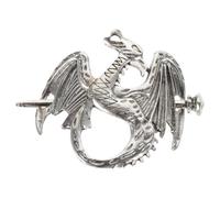 2 Pezzi Fermaglio Chioma Donna Elegante Retrò in Lega, Argento | Chignon e Mezzi Raccolti, Disegno Drago Unico, Finitura Liscia, Leggero, Feste e Cerimonie