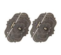 2 Pezzi Fermaglio Decorativo per Scatola in Lega di Zinco, Stile vintage | Finitura Ottone Antico, Chiusura a Leva Foro Lucchetto, per Scatole Ricordo e Libri