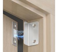 [2 pezzi Fermaglio magnetico forte] Fermaglio magnetico in lega per porte - Adesione forte invisibile, montaggio senza foratura, rilascio senza cuciture - Ideale per armadi, guardaroba, porte scorrevo