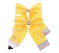 2 Pezzi Fermaglio per Chioma Bambina a Fiocco Matita Glitterato