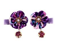 2 Pezzi Fermaglio per Chioma Bambina Stile Giapponese Porpora | Decorazione per Feste, Accessorio Delicato per Piccole, Lega, Plastica e Stoffa