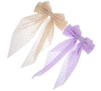 2 Pezzi Fermaglio per Chioma Grande Fiocco e Coda Lunga in Metallo | Decorazione, Stile Elegante e Raffinato, per Raccolti e Mezzi Raccolti, Scuola e Feste