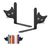 2 Pezzi Fermalibri Gatto, Fermalibri In Metallo, Ferma Libri Decorativi In Metallo, Supporto Per Libri Di Gatto Nero, Per Lo Studio, Biblioteca, Scuola, Ufficio, Casa, Nero, A