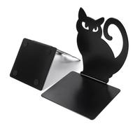 2 Pezzi Fermalibri in Metallo, Porta Libri a Forma di Gatto con Cuscinetti Antiscivolo, Supporto Espositore per Libro per Scaffali, Ufficio, Biblioteca