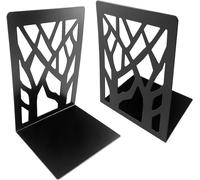 2 Pezzi Fermalibri per Mensole in Metallo, Design Albero Foglia Supporto Porta L