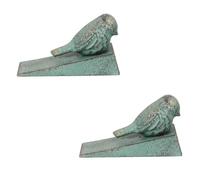 2 Pezzi Fermaporta a Cuneo in Ghisa Verde Stile Vintage per Porta