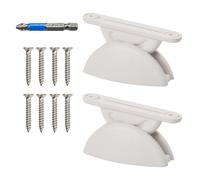 2 Pezzi Fermaporta Camper, Fermo per Porta Roulotte e Camper in Nylon con Viti e Trapano, Accessori per Camper Roulotte Barche, Bianco