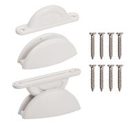 2 Pezzi Fermaporta Esterno Camper con Viti, Fermo per Porta Roulotte e Camper in Nylon, Accessori Roulotte per Roulotte Barche Armadi (Bianco)