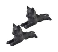 2 Pezzi Fermaporta in Ghisa a Forma di Gatto Nero per Porte Interne | Stile Vintage Retrò, Stabilità per Tenere Aperta la Porta, Adatto a Corridoio e Decorazione Rustica