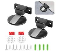 2 Pezzi Fermaporta Magnetico Autoadesivo Ultra Sottile con Forte Magnetismo | Nastro Adesivo e Viti per Bagno e Camera Letto（Nero）