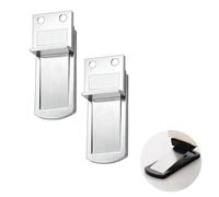 2 Pezzi Fermaporta magnetico,Fermaporta Pavimento,con Viti Autoadesive Nascoste,Ideale per Uffici, Camere da Letto, Cucine, Hotel e Balconi (2, argento)