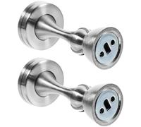 2 Pezzi Fermaporta Magnetico in Acciaio Inox Argento, per Porte | Montaggio a Parete o Pavimento, Protegge Battiscopa e Muro, Adatto a Ufficio e Casa