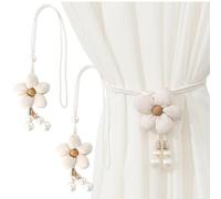 2 Pezzi Fermatenda per Tende, Graziosi Fermatende a Forma di Fiore, Corda Regolabile, Decorazioni Finestre, Lavorati a Mano, Fiore per Casa, pour Camera da Letto, Ufficio Decorative, Chambre d'enfant