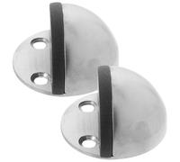 2 Pezzi Fermo per Porta a Mezza Cupola in Acciaio Inox, Argento | Design a Pavimento con Aspirazione, Protezione Contro Urti, Uso Versatile, per Soggiorno e Bagno