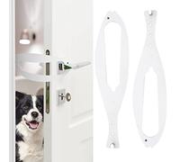 2 Pezzi Fermo Porta per Cani, Serratura Porta Staffa Alternative Chiusura di Sicurezza per Bambini Serratura Porta Animali per Far Entrare i Gatti, Tenere Fuori Il Cane (Bianco)