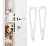 2 Pezzi Fermo Porta per Cani, Serratura Porta Staffa Alternative Chiusura di Sicurezza per Bambini Serratura Porta Animali per Far Entrare i Gatti, Tenere Fuori il Cane (Bianco)