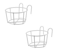 2 Pezzi Ferro Giardinaggio Vaso Fiori Rotondo, Supporto Vaso Metallo, Gancio Rotondo Supporto Fiori, Vaso Piante Appendere, Adatto Per Balcone, Giardino, Recinzione, Interni, Esterni