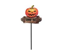 2 pezzi - Figura Decorativa Halloween 'KEEP OUT' con Targa e Asta da 50 cm - EUR