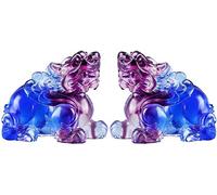 2 Pezzi Figurine di sculture Decorazioni casa di Città fortunata Feng Shui Arredamento per la casa Artigianato Regali Prodotti in Vetro colorato squisita fattura Decorazioni per Il Desktop