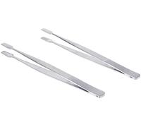 2 pezzi filatelia francobolli strumenti di raccolta di francobolli in acciaio inossidabile Stile estremità tavolozza piatta pinzette antiscivolo per la manipolazione di francobolli adesivi opaco