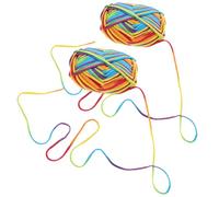 2 Pezzi Filato Arcobaleno, Morbido e Resistente | Cotone e Nylon, Effetto Lucido Colorato, per Guanti, Coperte, Cucito Domestico e Scuola