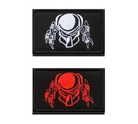 2 Pezzi Film Predator Predatore Gancio e Anello Ricamato Emblema Toppa per Squadra Lavoro Maglia Zaino Cappelli Gilet di Cane Tattico Militare