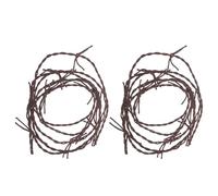 2 Pezzi Filo Spinato Finto Decorativo Marrone in Plastica | Case Stregate e Horror, Leggero e Riutilizzabile, Facile da Regolare, Effetto Realistico
