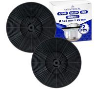 2 Pezzi Filtro Cappa Cucina Carboni Attivi Ø 175 mm H 20 mm con Codice Originale MIZ0031 per Respekta KF568 per Bomann CF100 per Exquisit CO4 per PKM - MONTERAL