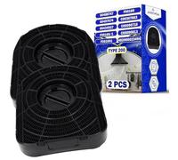 2 Pezzi Filtro Cappa Cucina Carboni Attivi Tipo 200 200x180x48 mm con Codice Originale 484000008577 per Whirlpool 00488747 per Bosch 9029793651 per AEG per Electrolux - MONTERAL