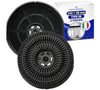 2 Pezzi Filtro Carbone Attivo per Cappa Aspirante Cucina 142 x 48 mm Tipo 58 con Codice Originale 484000008782 per Whirlpool 405537469/0 per Electrolux CFC00936 per Elica - MONTERAL