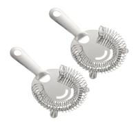 2 Pezzi Filtro per Cocktail da Barman in Acciaio Inox, Argento | Controllo del Versamento Fluido, Superficie Lucida, Pulizia Semplice, per Shaker e Bicchieri