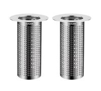 2 Pezzi Filtro per Lavello da Cucina, Tappo per Lavandino in Acciaio Inox, Filtri Griglie per Doccia Prevengono L'Intasamento per Lavello da Vasca da Bagno e Lavabo (5/5,5/6,5 x 8 cm)