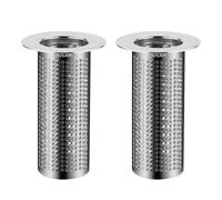 2 Pezzi Filtro per Lavello da Cucina, Tappo per Lavandino in Acciaio Inox, Filtri Griglie per Doccia Prevengono L'Intasamento per Lavello da Vasca da Bagno e Lavabo (5/5,5/6,5 x 8 cm)