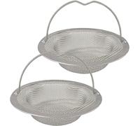 2 Pezzi Filtro per Lavello, Protezione Intasamento, Cucina, filtro per lavello Con Manico, in Acciaio inox, Adatto Per Doccia, Vasca da Bagno, Lavabo(11 x 8 x 2 cm)