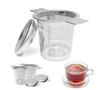 2 pezzi Filtro Per Tè In Acciaio Inox, Filtro per spezie da tè in acciaio inox, Infusori the con Coperchio,Colino Tazz Tè, Filtri Tisanes, Maglia Fine,Per Teiere,Tazze Bottiglie Di Tè