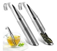 2 Pezzi Filtro per Tè in Acciaio Inox, Infusore da tè a Forma di Pipa, Per Tè Riutilizzabile Manico Lungo Tubo con Manico a Gancio for Loose Tea for Tea, Rose, Coffee, Spices
