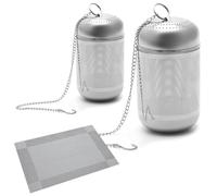 2 Pezzi Filtro per Teiera Acciaio Inox e Tappetino per Tazza, Colino Tè per Foglie Sfuse di Tè Argentato con Catena, Infusore Tè per Tazza a Maglia Fine per Infusione di Tè, Spezie, Erbe