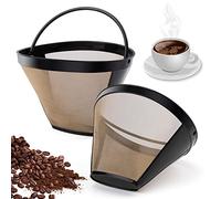 2 Pezzi Filtro Riutilizzabile per Caffè, Filtri Rete Caffè Filtro Universale Permanente Acciaio Inossidabile Riutilizzabile Fine Net con Maniglia per caffè misura 4
