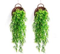 2 Pezzi Fiore Artificiale di Erba di Malto Artificial Hanging Plants Pianta da Appendere Artificiale Stanze di Famiglia Giardini Decorazione Interna Ed Esterna per Tutte Le Stagioni