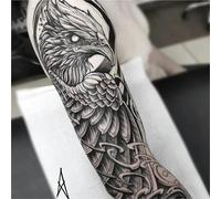 2 pezzi Fiore Braccio Teschio Aquila Succo Adesivo Tatuaggio, Tatuaggio Semipermanente, Tatuaggio Finto Realistico, Dura 7-15 Giorni, Adesivo Tatuaggio Temporaneo Impermeabile Antiriflesso