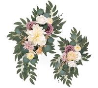 2 pezzi Fiori dell'arco di nozze, arco di nozze artificiale Swag di fiori, fiori di arco di fiori di fiori di rosa vita, arco di fiori fai -da -te per la cerimonia della cerimonia arredamento da