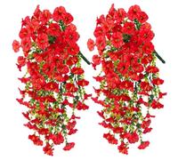 2 pezzi fiori di gloria mattutina artificiale, lunghi 2, 5 pollici di fiori artificiali a sospensione del mattino, fiore di piante in finto resistente ai raggi UV per il giardino del patio portic